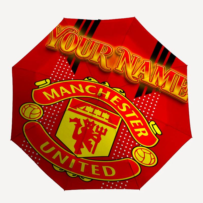 Personalized Name M-Manchester Print Umbrella, UV Shielding. It Has Eight Sturdy Ribs for Outdoor Use And Perfect As a Holiday Gift