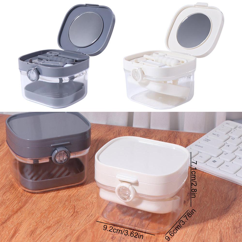 Transparent Denture Soaking Cleaning Box Portable Orthodontic Retainer Case False Teeth