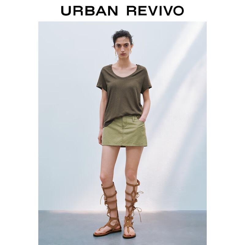 UR 2025 Spring U-Neck Short Sleeve T-Shirt