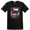 Chile Flag Patriotic T Shirt W/ Red White Blue Paint Splash Graphic Tee