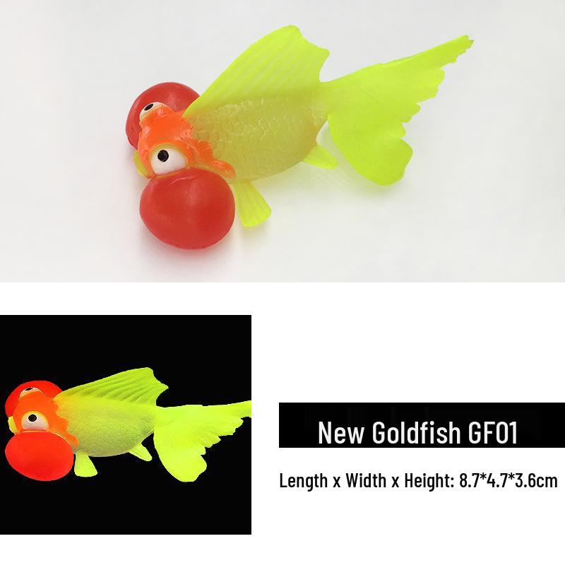 Luminous Goldfish & Jellyfish Aquarium Ornaments - Silicone Simulation for Landscaping