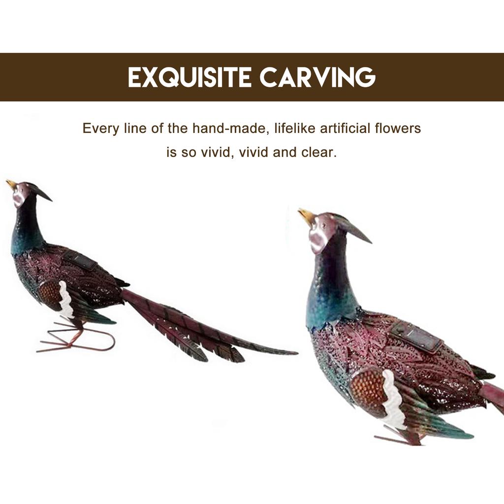 Solar Peacock Statue Light Waterproof Decorative Iron Outdoor Peacock Light for Pathway Patio