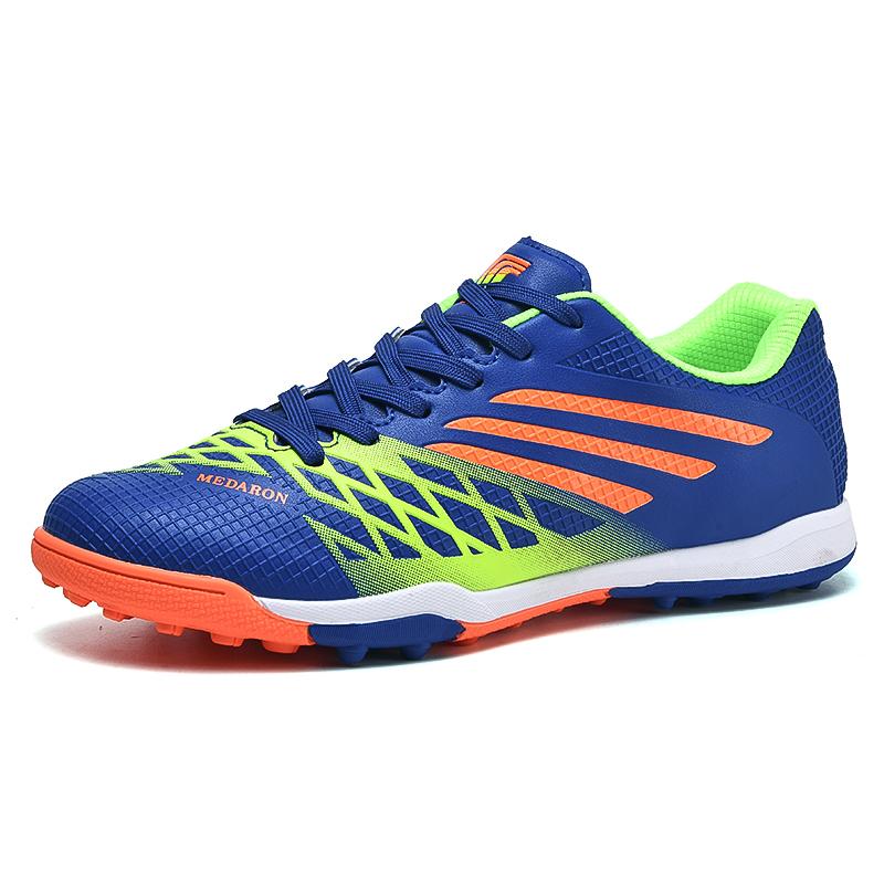 Men Soccer Shoes Indoor Lightweight Youth Teenager Male Training Gym Sneakers Blue Black Man Turf Sport Football Shoes