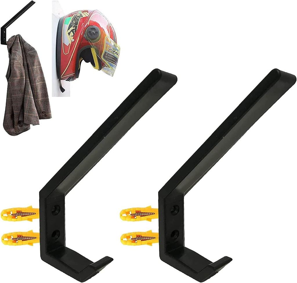 Set of 2 Motorcycle Helmet Hooks Multi-Purpose Jacket Hanger Key Bag Holder Wall Hanger