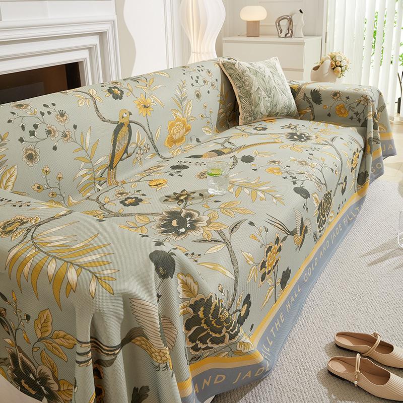 Ice Silk Sofa Cover Towel Non-Slip High-Grade Sofa Cover Cloth Summer Summer Mat Sofa Cover Summer Sofa Towel