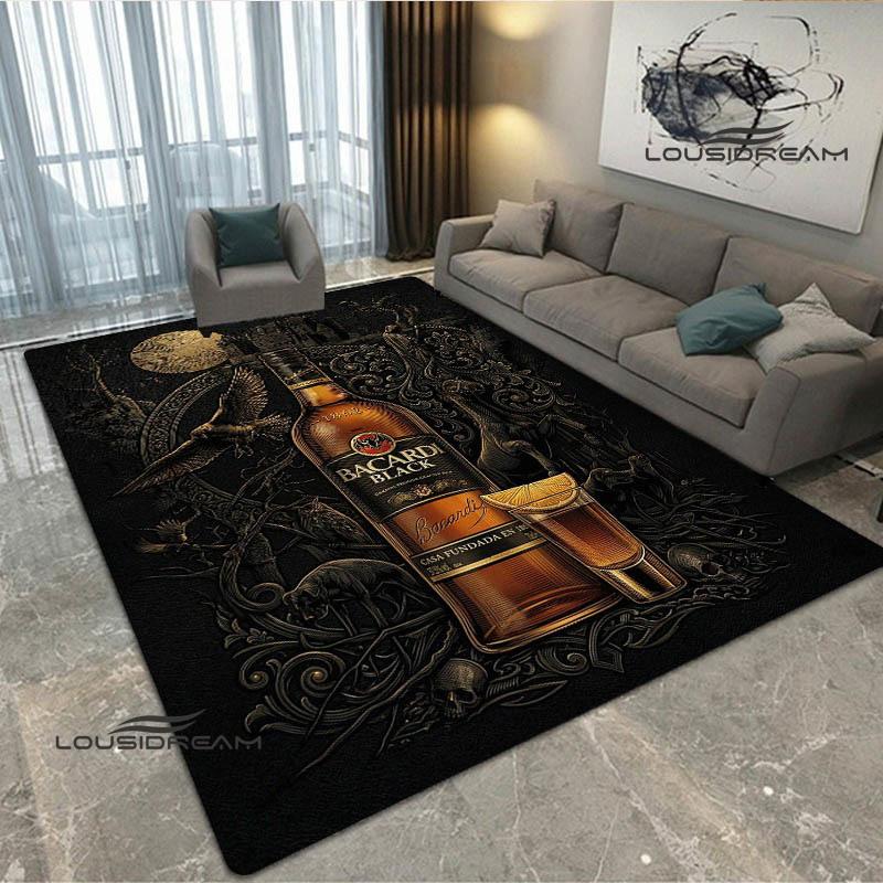 Tappeto stampato con logo Bacardi Tappeto antiscivolo Tappeti da esterno Tappeto per area Tappeto decorativo per camera da letto Tappeto per camera da letto Regalo di compleanno