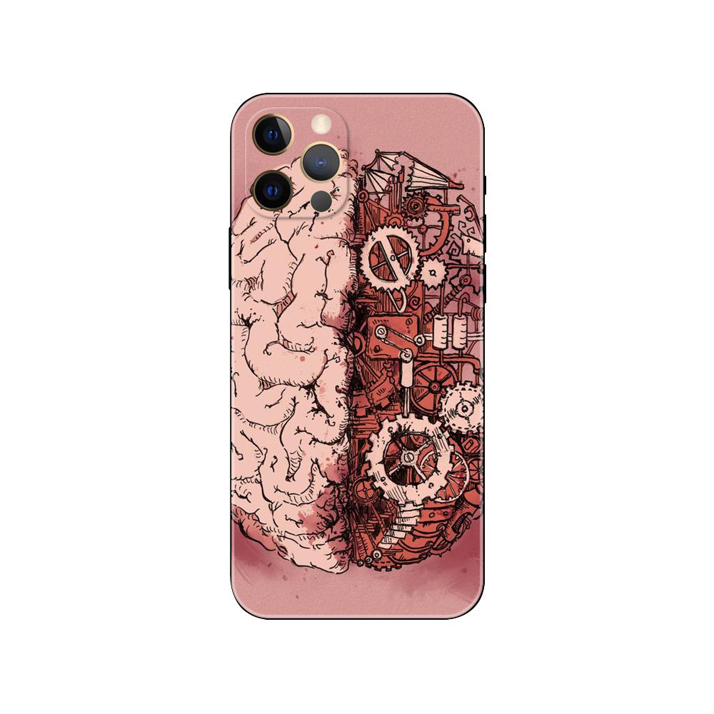 Human Skeleton Print Phone Case for Iphone 14 5s 2020se 6 6s 7 8 Plus X 10 XR XS 11 12 13 Mini Pro MAX Black Tpu Back Cover