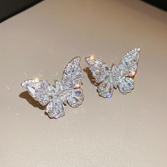 1 Pc Women Butterfly Ear Cuff Rhinestone Butterfly Clip-On Earring No Piercing Ear Wrap Jewelry Gift for Her Birthdays Parties Weddings
