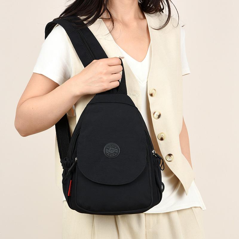 Einfarbiger Rucksack Reise Damen Schultertasche Multifunktionale Sport Brusttasche