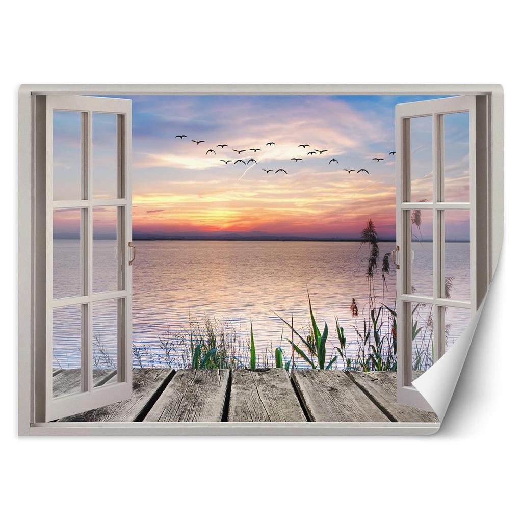 Wallpaper Window view sunset jetty landscape