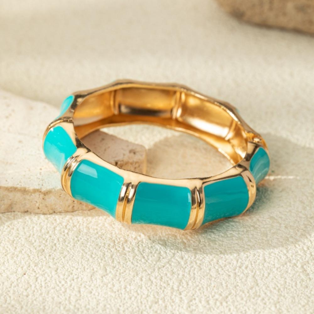 Alloy Material Alloy Bangle Blue Enamel Enamel Bangle Minimalist Enamel Alloy Bangle For Women Style2