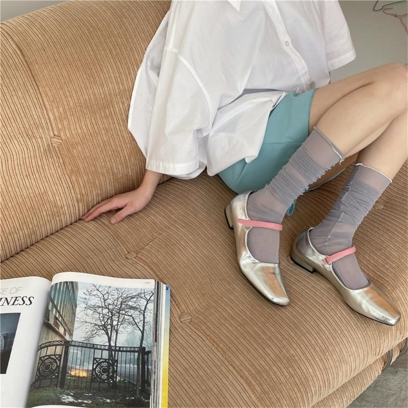 Womens Summer Solid Color Lacy Sock Sweet Daily Jokers Stocking Winter Long Casual Legwarmers for Daily School Office