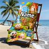 Custom Name Personalized Masha and The Bear Print Beach Towel, for Trip Camping Beach Party Home Decor, Birthday Gift for Family & Friends