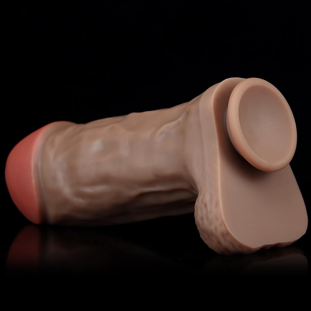 28cm*9cm Large Thick Long Double Layer Liquid Silicone Penis Big Penis Female Masturbation Anal Plug