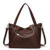 Large Capacity Commuter Shoulder Bag PU Retro Hand Tote Bag