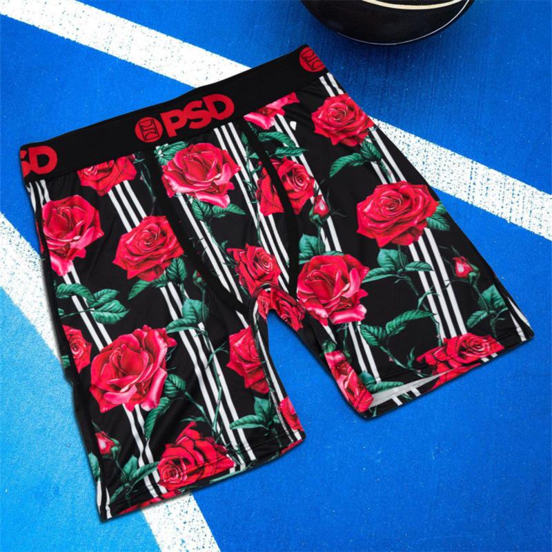PSD Boxer Briefs Estampados Cómodos de Secado Rápido para Hombre de Línea Larga de Tiro Medio