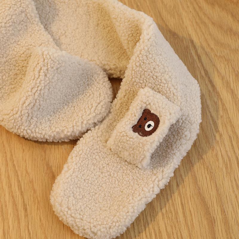 Baby Scarf Gloves Set Faux Lamb Wool Korean  Winter Warm Kids Neck Warmer Mittens Children Boys Girls Accessories 2-6Y