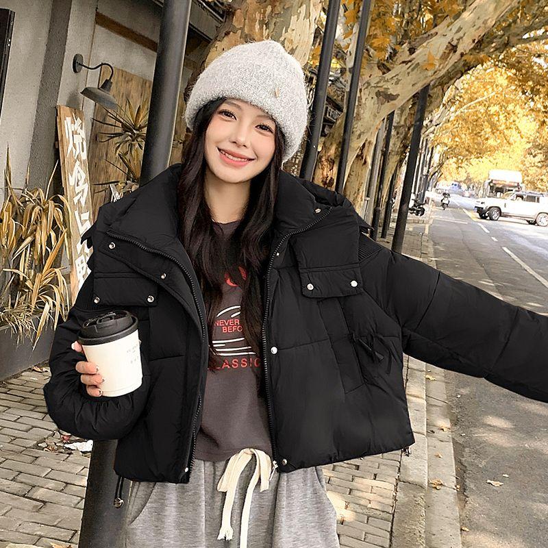 Women Casual Winter Cotton Coat Korean Style Loose Thickened Simple Fashion Jacket