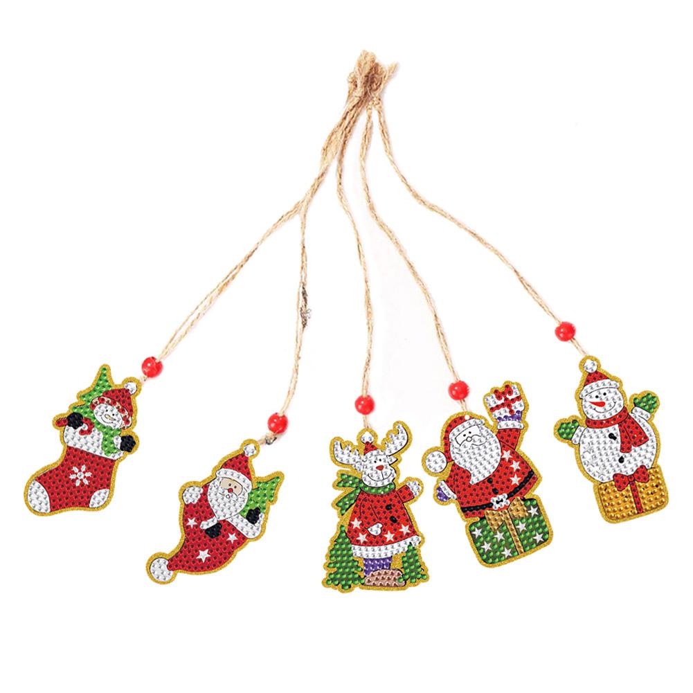 5/10pcs Diamond Painting Christmas Santa Claus Pendant Decoration Atmosphere Decor for Children Christmas Gift Natal Navided