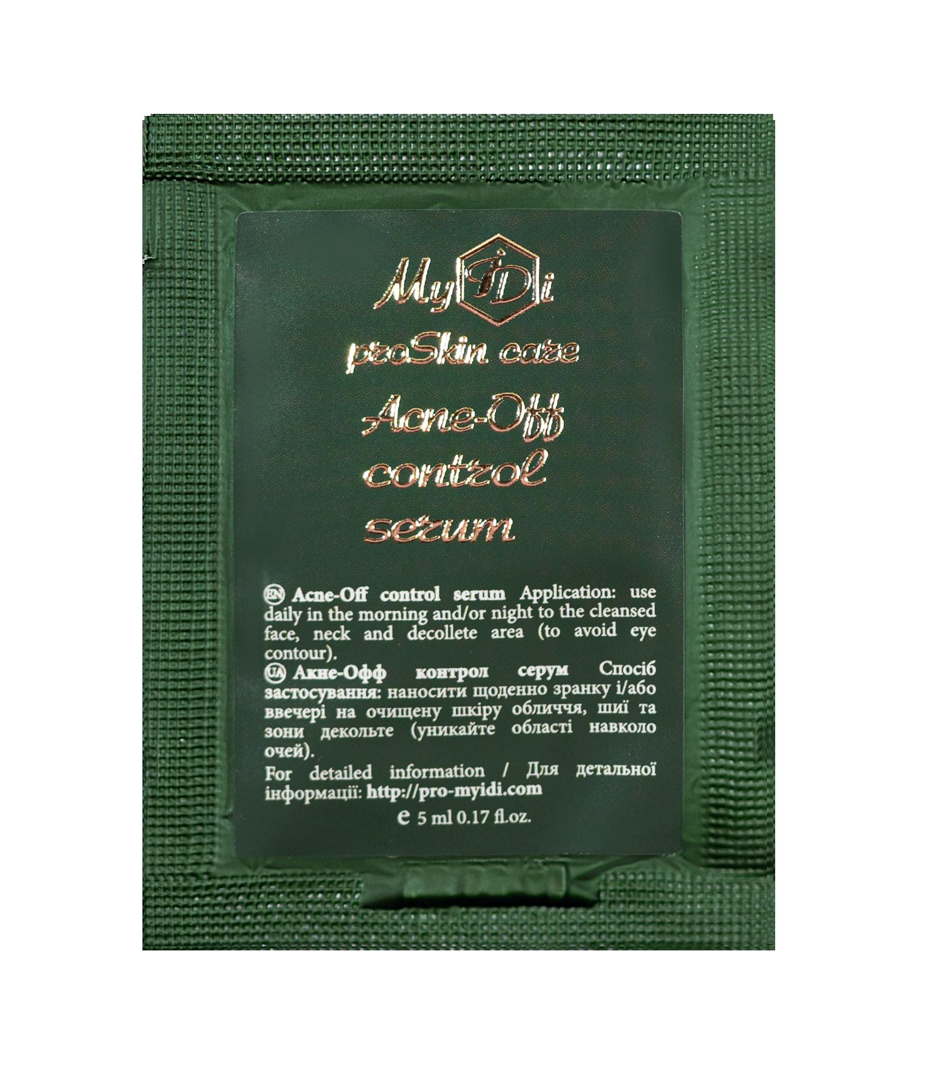 

Протизапальна сироватка для проблемної шкіри Acne-Off control serum (Пробник) MyIDi 5 мл