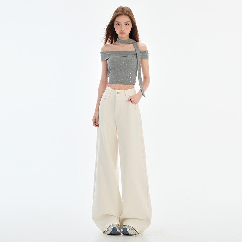 Xintang Women's 2025 High Waist Retro Wide Leg Jeans