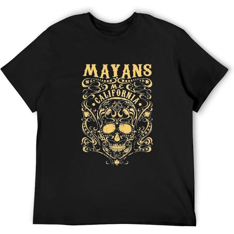 

BAI HUA TREE Mayan MC Apparel Vintage Skull Unisex 100% Cotton Short-Sleeve T-Shirts Black XXXXXL різнокольоровий
