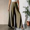 High Waist Wide Leg Palazzo Pants for Women Loose Fit Flowing Trousers with Pleated Front Lightweight Fabric
