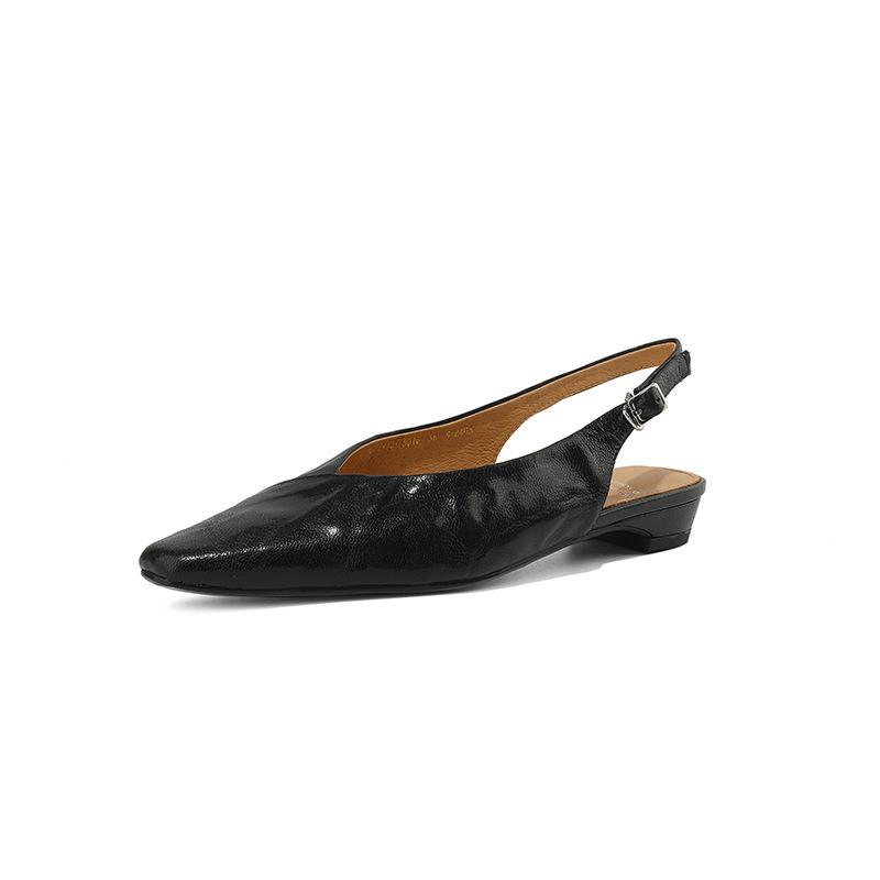 New bag head sandals genuine leather Korean version large size shoes summer empty sandals women's beef tendons comfortable soft sole women's shoes po