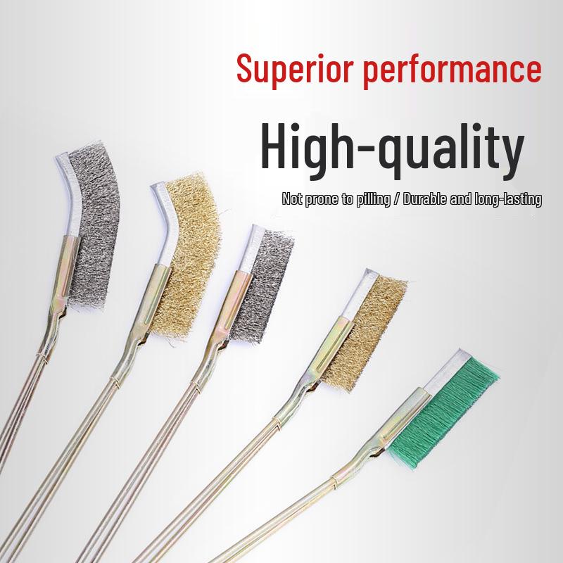 Industrial Stainless Steel & Copper Wire Brush with Handle for Grill Polishing and Rust Removal