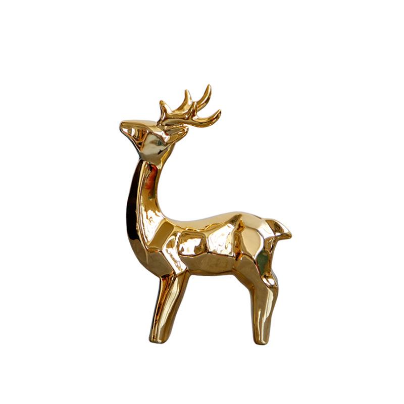 Minimalist ceramic deer reindeer desktop decoration, abstract Nordic style TV cabinet foyer Christmas decoration