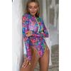 Women Long Sleeve Rash Guard One Piece Swimsuit, Zip Up UV Sun Protection Quick Dry Surfing Bathing Suit