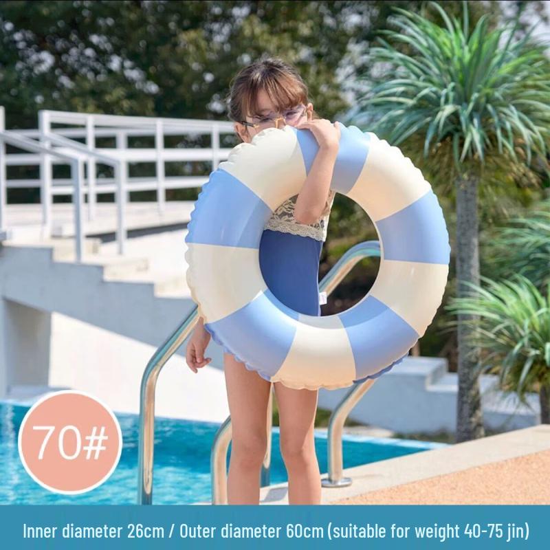HANDUNYOU Thickened Striped Blue Swimming Ring