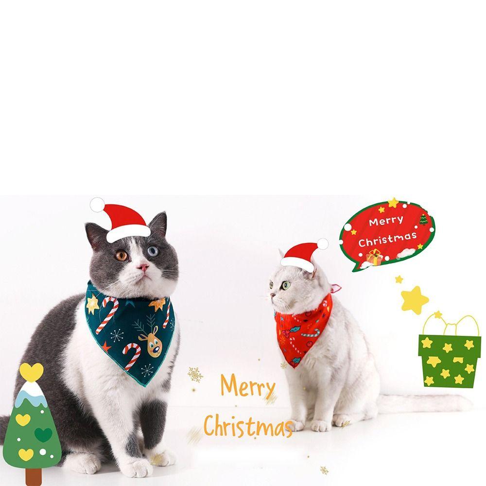 2Pcs Cute Kitten Dress Up Accessories Christmas Tree Dog Headwear Party Supplies