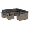 Ensemble de Sofa de Jardin de 9 Pièces avec Coussins en Rattan Poly Gris, Sofa de Jardin 2 Places avec Rangement &amp; Coussins 3356992