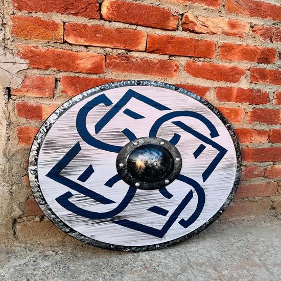Medieval Round Shield Viking Shield Unique Battle Design Shield Wooden 60.96 Cm Best Gift