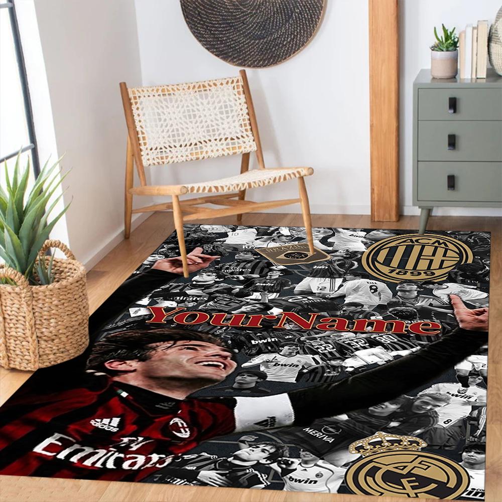 Ac Milan Customizable Name Floor Rug Office Rug Suitable for Bedrooms Balcony Foyer Kitchen Anti-slip Rug Office home decor