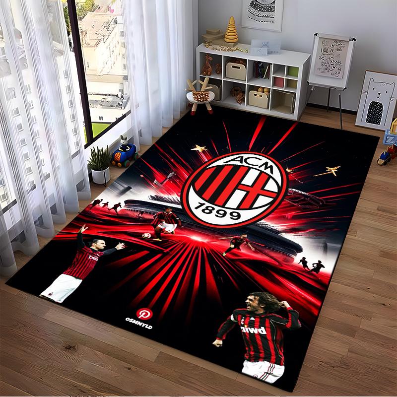 AC Milan Soccer Designed floor mat, suitable as a non-slip mat for the living room or bedroom sofa