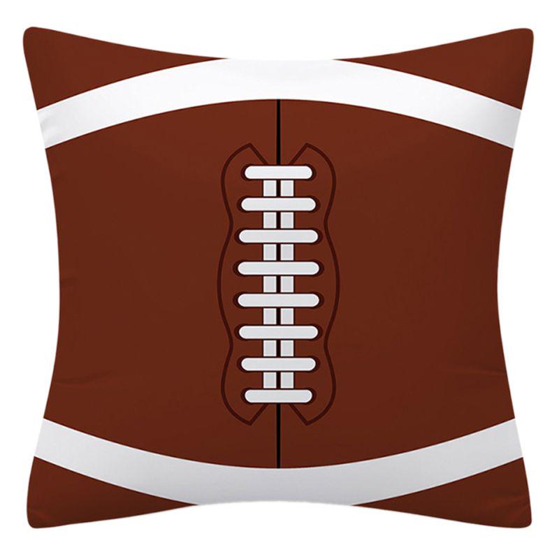Rugby Football Basketball Printed Pattern Square Polyester Cushion Cover for Home Living Room Sofa Decoration Pillowcase 45x45cm