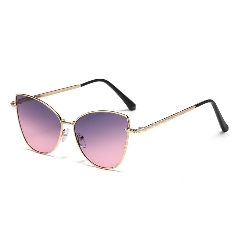 Fashionable Cat Eye Sunglasses With Luxurious Metal Butterfly Frame Design For Women'S Outdoor Street Photography Sunglasses