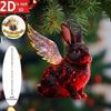 Nieuwe 2D Platte Kerst Hanger Balerina Glanzend Konijn Paard Hanger Acryl Simulatie Sleutelhanger Navidad Decor