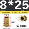 Zinc Alloy Hex Self-Tapping Nut with Washer for Furniture, Internal/External Thread, Medium Wood, Sizes M4-M8.