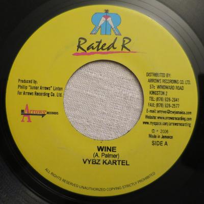 7-tums Skiva VYBZ KARTEL - Wine NONE Rated R 2006 Jamaica Reggae, Ska & Dub Begagnad