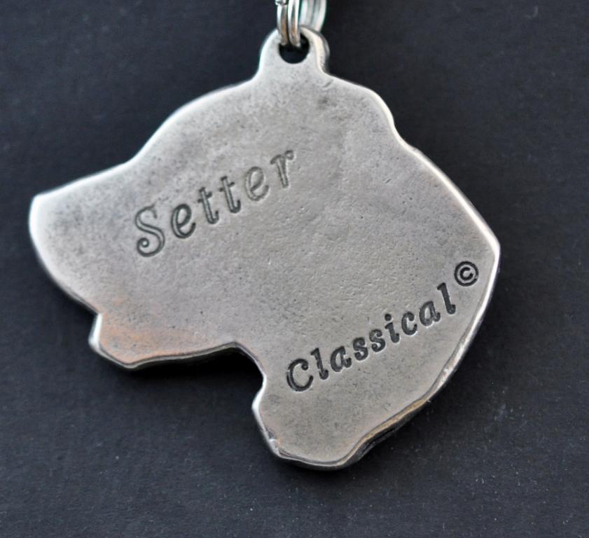 English Setter, Lawerack, Laverack - Halskette mit Hund, versilbert Anhänger für Hundefan, einzigartiger Schmuck der Marke Art-Dog