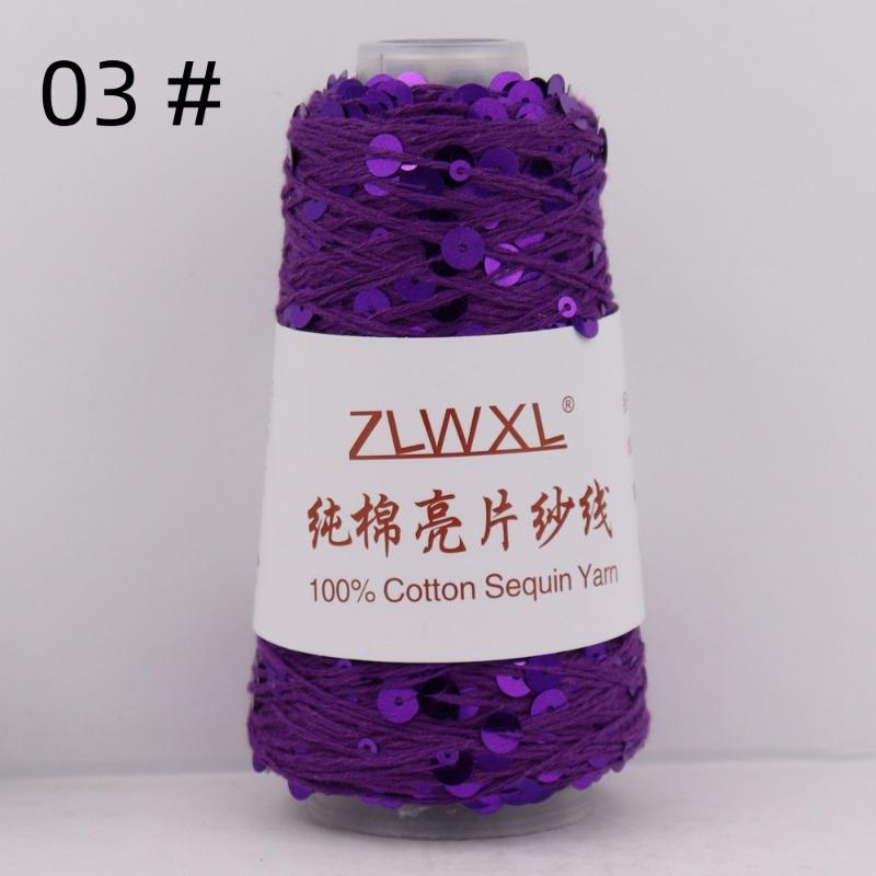 1000g /3200M 100% Cotton Yarn 6mm+3mm Special Sequin Yarn DIY Knitted Garment Accessories Rag Doll Knitting Yarn