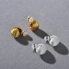 Original Design Matte Copper Platinum Plated S925 Silver Needle Stud Earrings, Niche Fashion Commuter Must Enter Earrings