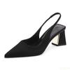 2026 Summer Women's Pumps Pointed Solid Color Shallow Mouth Sandals New Comfortable sandals Retro single shoes Zapatos