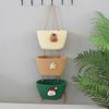 Three Layer Storage Shelf With Hanging Basket For Living Room Decor
