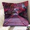 "Nature's Wonders Throw Pillow Covers - Mountain, Waterfall & Sunset Scenic Cushion Cases"