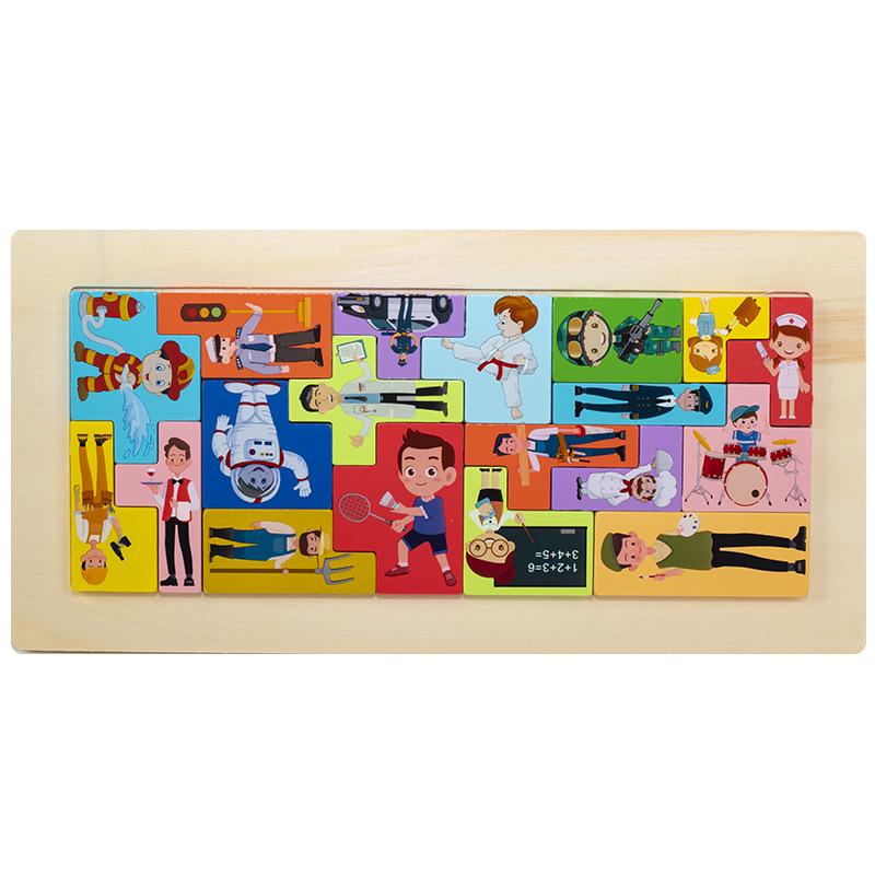 

Детская креативная деревянная головоломка-тетрис для раннего развития