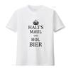 Lustiges Damen Slogan T-Shirt Halts Maul Und Hol Bier Design Schwarz S M L vintage gewaschen Mode Designer Kleidung